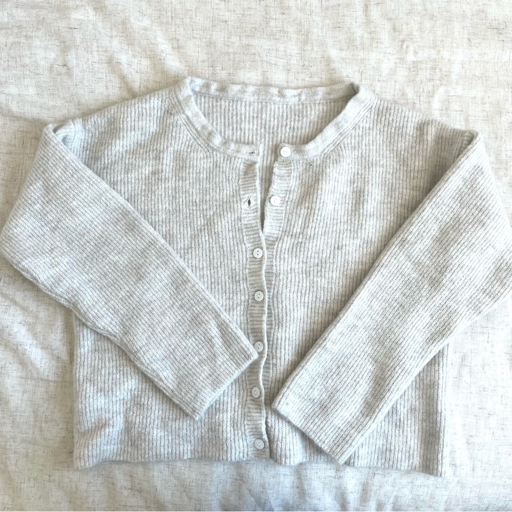 Women's Gray taupe Button-Up cardigan